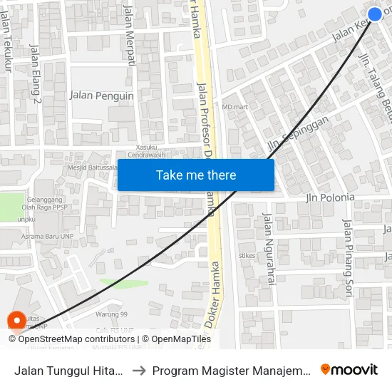 Jalan Tunggul Hitam, 10 to Program Magister Manajemen Unp map