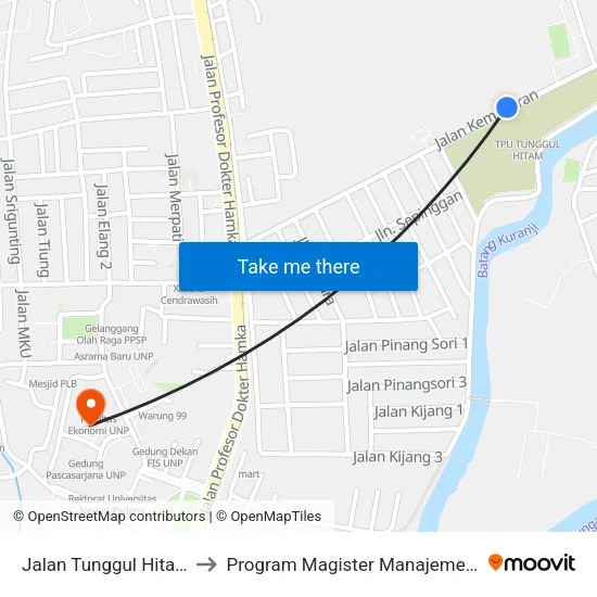 Jalan Tunggul Hitam, 4 to Program Magister Manajemen Unp map