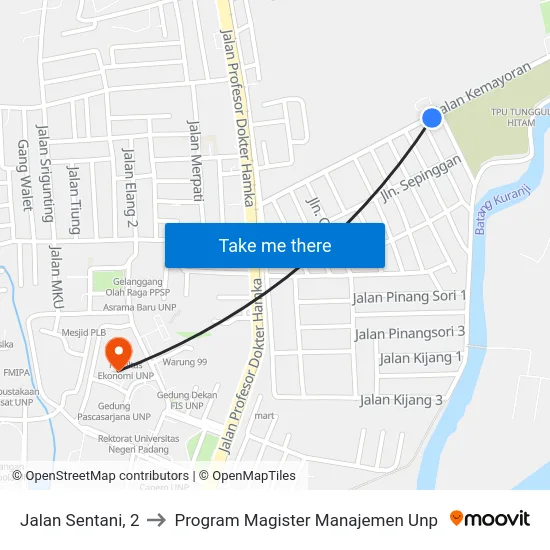 Jalan Sentani, 2 to Program Magister Manajemen Unp map