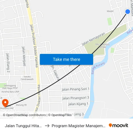 Jalan Tunggul Hitam, 21 to Program Magister Manajemen Unp map