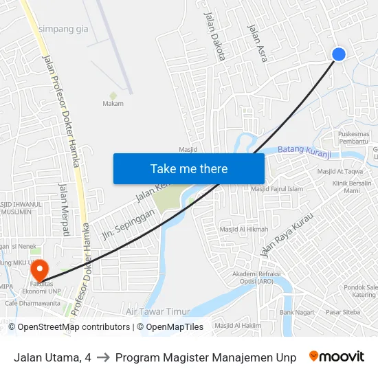 Jalan Utama, 4 to Program Magister Manajemen Unp map