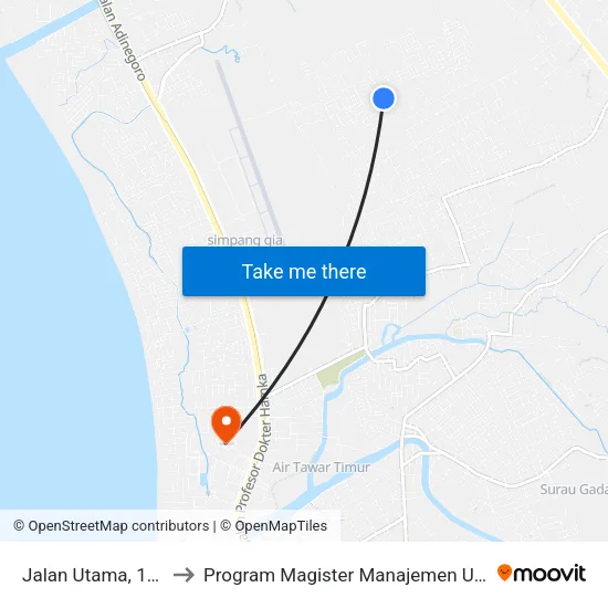 Jalan Utama, 184 to Program Magister Manajemen Unp map