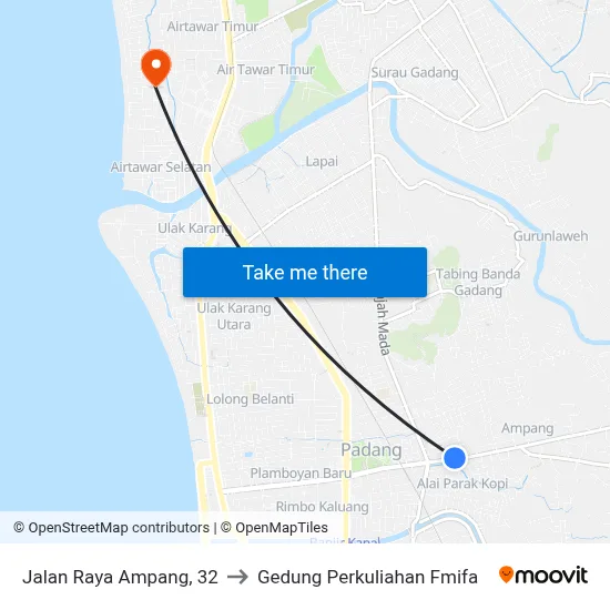 Jalan Raya Ampang, 32 to Gedung Perkuliahan Fmifa map