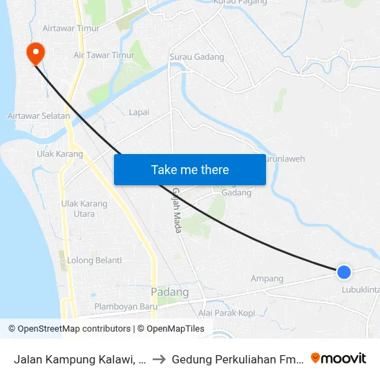 Jalan Kampung Kalawi, 26 to Gedung Perkuliahan Fmifa map