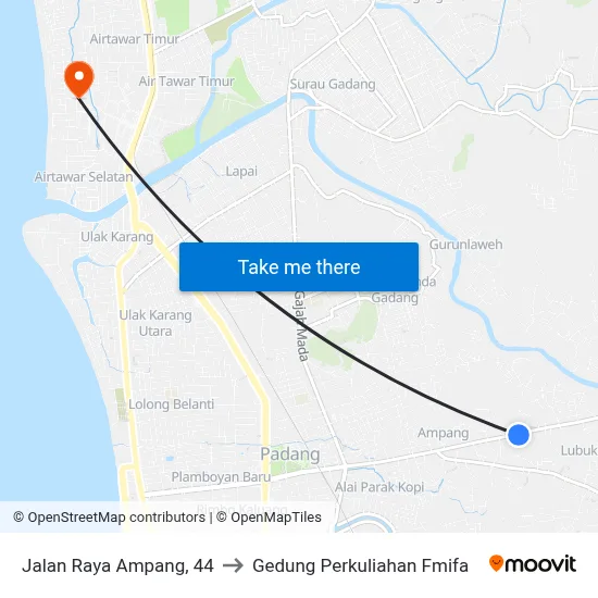 Jalan Raya Ampang, 44 to Gedung Perkuliahan Fmifa map