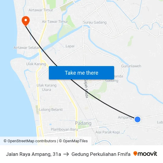 Jalan Raya Ampang, 31a to Gedung Perkuliahan Fmifa map