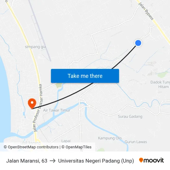 Jalan Maransi, 63 to Universitas Negeri Padang (Unp) map