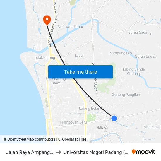 Jalan Raya Ampang, 32 to Universitas Negeri Padang (Unp) map