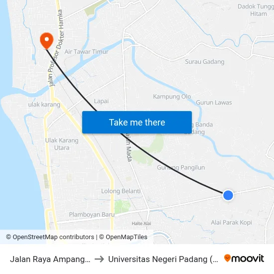 Jalan Raya Ampang, 44 to Universitas Negeri Padang (Unp) map