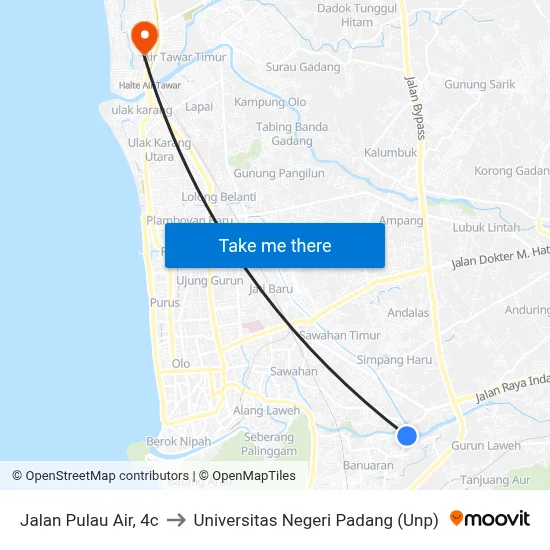 Jalan Pulau Air, 4c to Universitas Negeri Padang (Unp) map