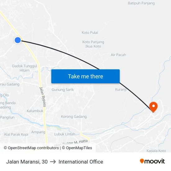 Jalan Maransi, 30 to International Office map