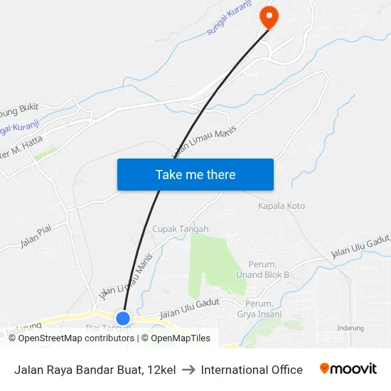 Jalan Raya Bandar Buat, 12kel to International Office map