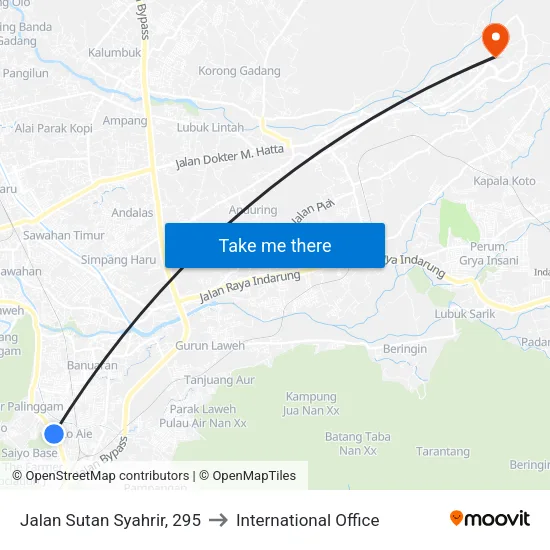 Jalan Sutan Syahrir, 295 to International Office map
