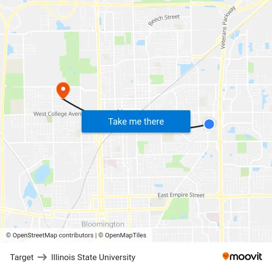 Target to Illinois State University map