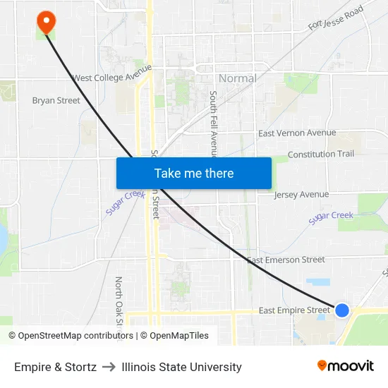 Empire & Stortz to Illinois State University map