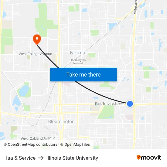 Iaa & Service to Illinois State University map