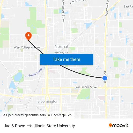 Iaa & Rowe to Illinois State University map