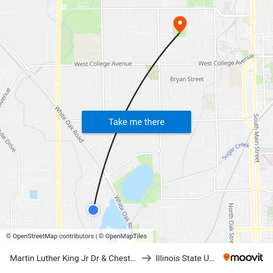 Martin Luther King Jr Dr & Chestnut Health - E to Illinois State University map