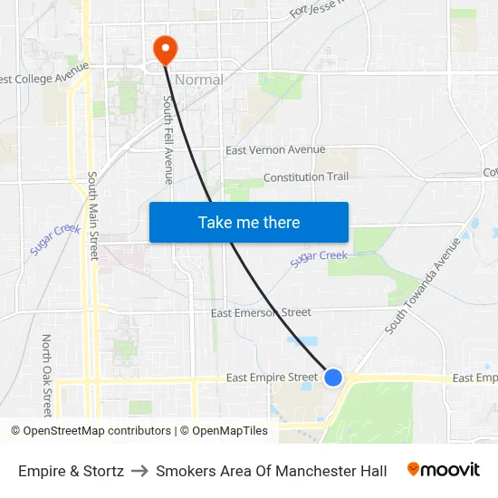 Empire & Stortz to Smokers Area Of Manchester Hall map