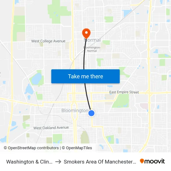 Washington & Clinton to Smokers Area Of Manchester Hall map