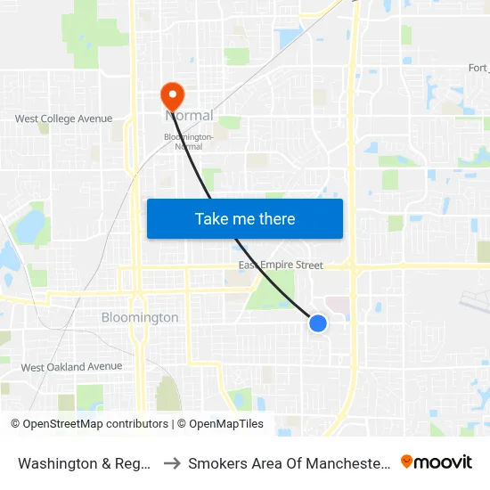 Washington & Regency to Smokers Area Of Manchester Hall map