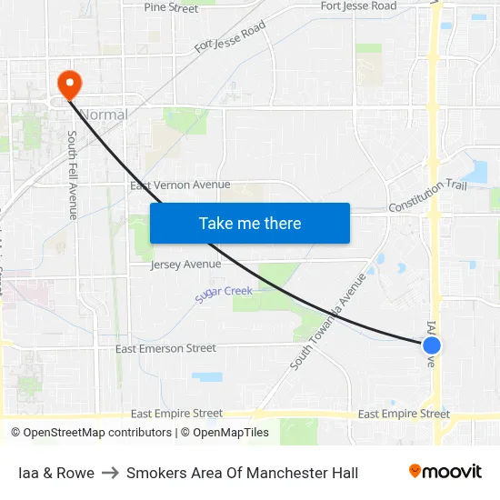 Iaa & Rowe to Smokers Area Of Manchester Hall map