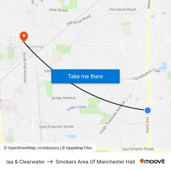 Iaa & Clearwater to Smokers Area Of Manchester Hall map