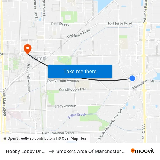 Hobby Lobby Dr - E to Smokers Area Of Manchester Hall map