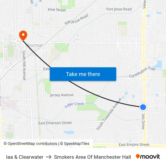 Iaa & Clearwater to Smokers Area Of Manchester Hall map