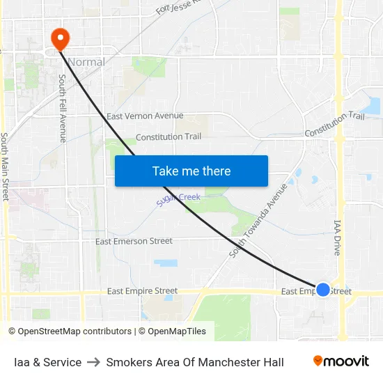 Iaa & Service to Smokers Area Of Manchester Hall map