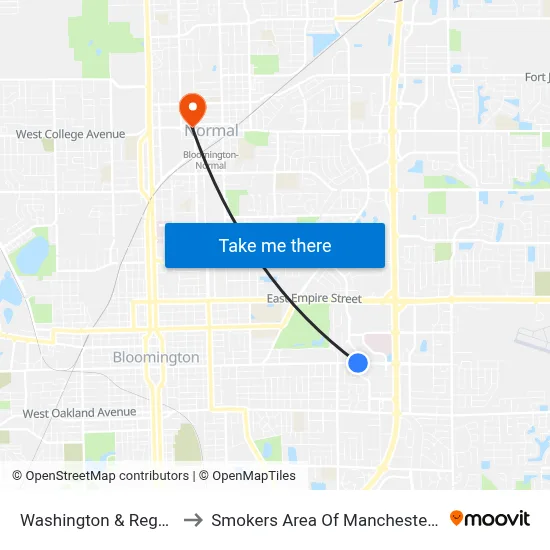 Washington & Regency to Smokers Area Of Manchester Hall map