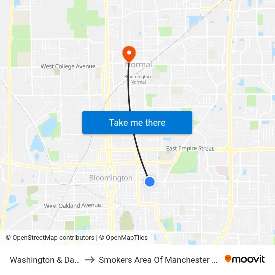 Washington & Davis to Smokers Area Of Manchester Hall map