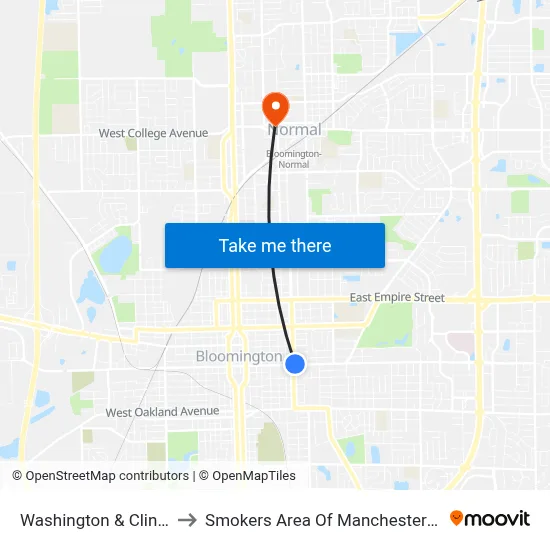 Washington & Clinton to Smokers Area Of Manchester Hall map