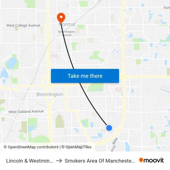 Lincoln & Westminster to Smokers Area Of Manchester Hall map