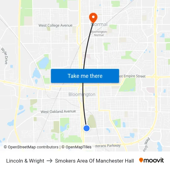 Lincoln & Wright to Smokers Area Of Manchester Hall map