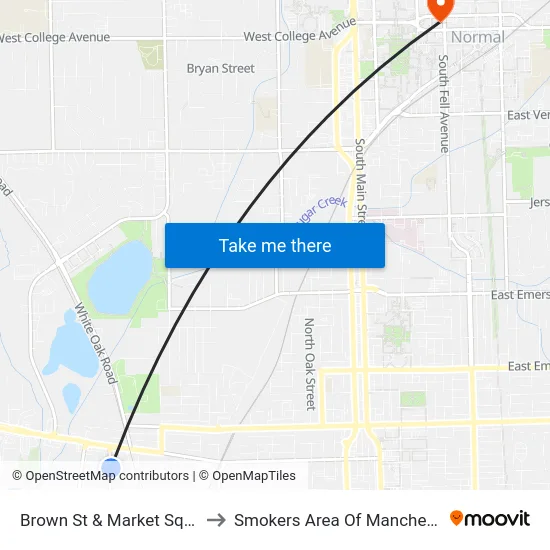 Brown St & Market Square - E to Smokers Area Of Manchester Hall map