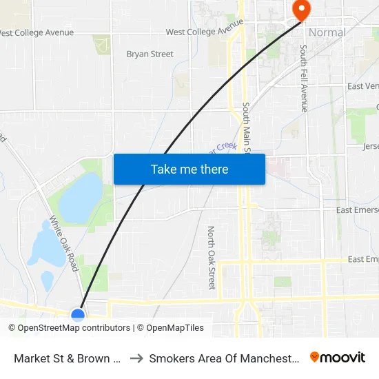 Market St & Brown St - S to Smokers Area Of Manchester Hall map