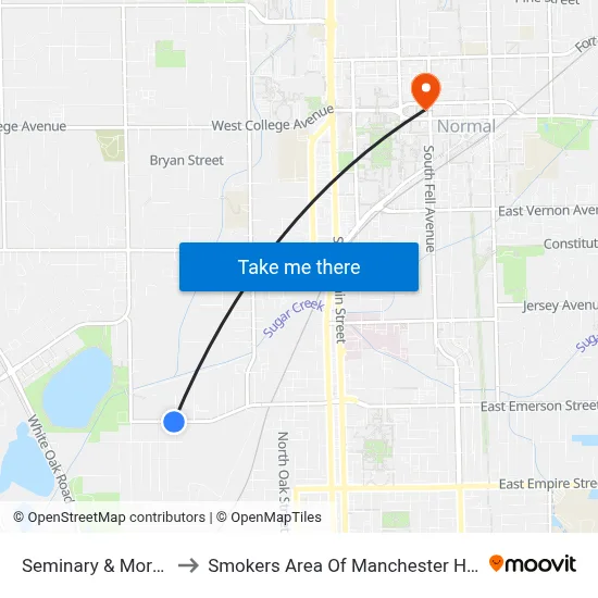 Seminary & Morris to Smokers Area Of Manchester Hall map
