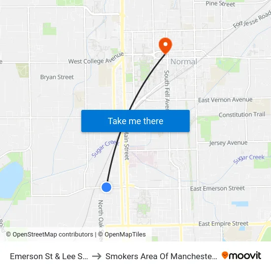 Emerson St & Lee St - N to Smokers Area Of Manchester Hall map
