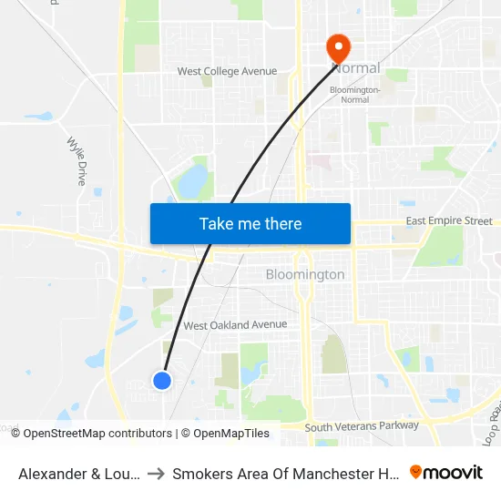 Alexander & Louis to Smokers Area Of Manchester Hall map