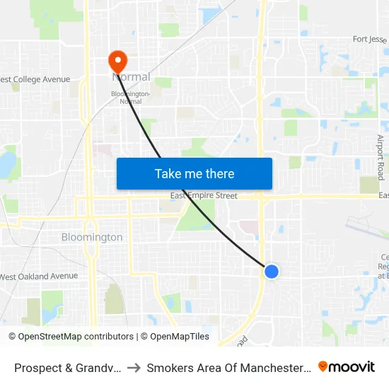 Prospect & Grandview to Smokers Area Of Manchester Hall map