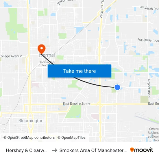 Hershey & Clearwater to Smokers Area Of Manchester Hall map