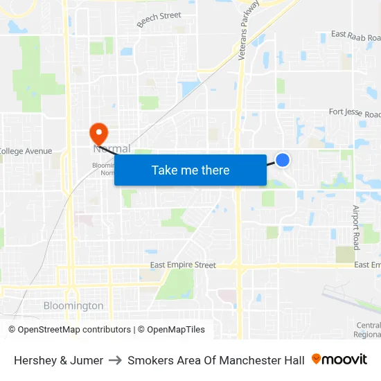 Hershey & Jumer to Smokers Area Of Manchester Hall map