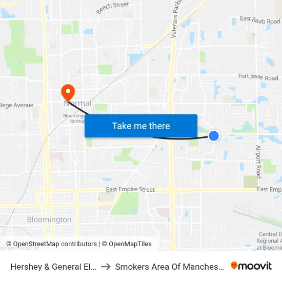 Hershey & General Electric to Smokers Area Of Manchester Hall map
