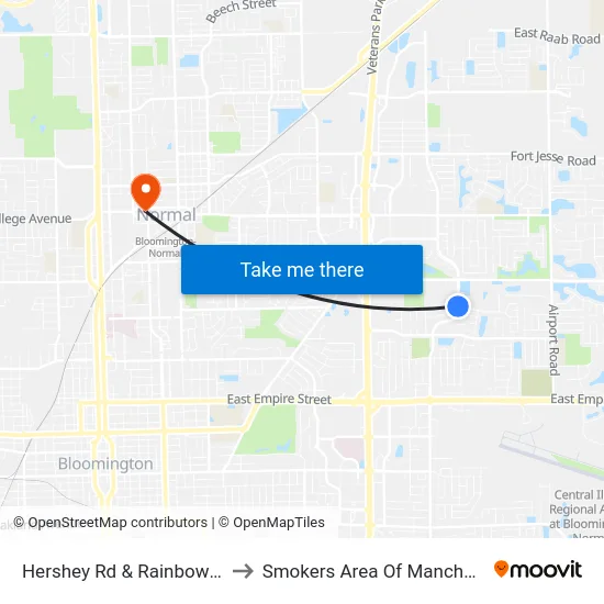 Hershey & Rainbow to Smokers Area Of Manchester Hall map