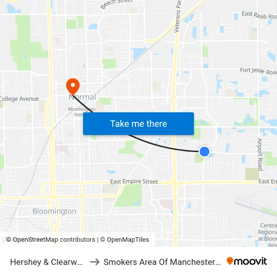 Hershey & Clearwater to Smokers Area Of Manchester Hall map