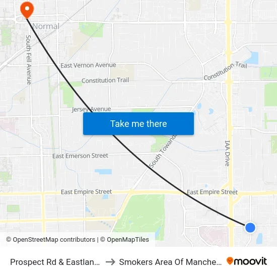 Prospect Rd & Eastland Dr - W to Smokers Area Of Manchester Hall map