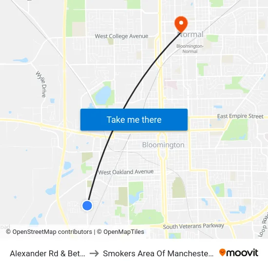 Alexander Rd & Beta St to Smokers Area Of Manchester Hall map