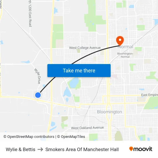 Wylie & Bettis to Smokers Area Of Manchester Hall map