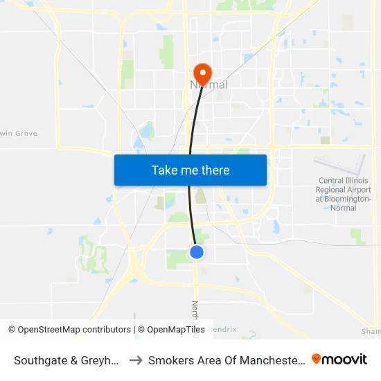 Southgate & Greyhound to Smokers Area Of Manchester Hall map